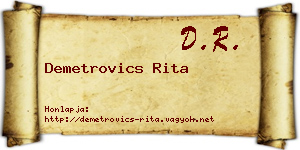 Demetrovics Rita névjegykártya