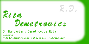 rita demetrovics business card